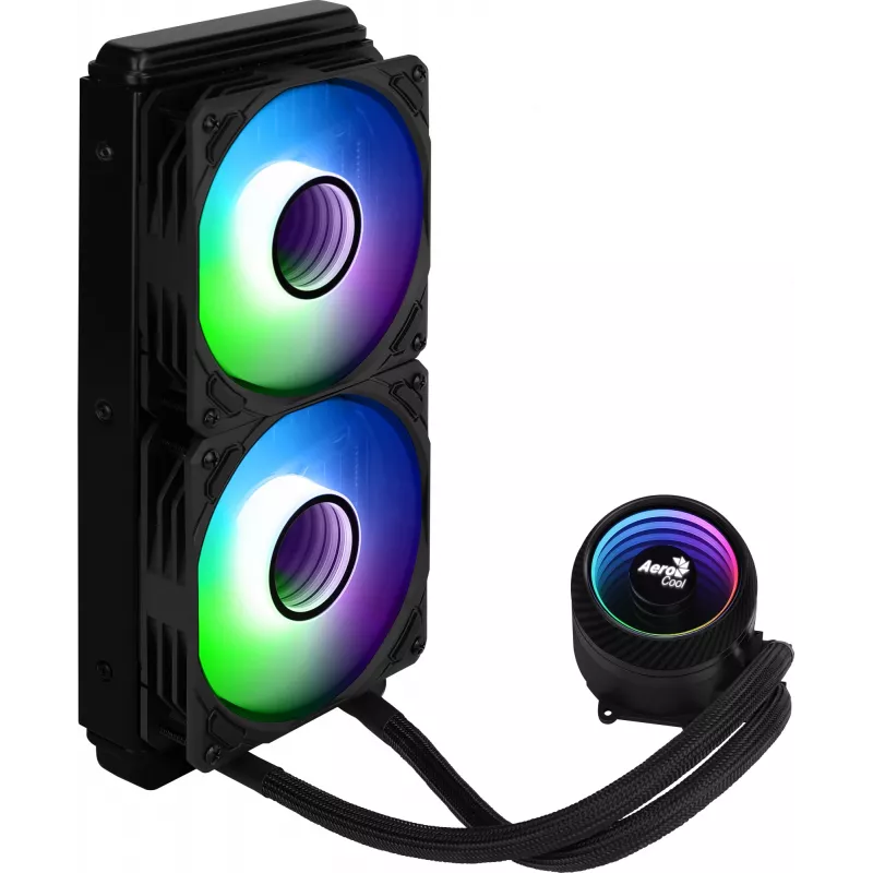 Aerocool MIRAGEL240 CPU Liquid Cooled 2x 12cm ARGB Fan TDP 400W Melns