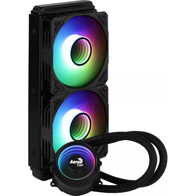Aerocool MIRAGEL240 CPU Liquid Cooled 2x 12cm ARGB Fan TDP 400W Melns