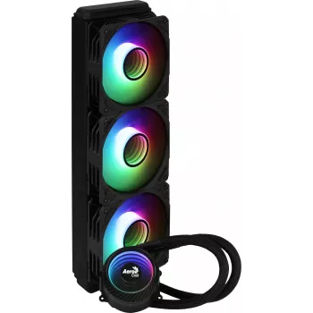 Aerocool MIRAGEL360 šķidruma CPU dzesēšanas sistēma 3x12cm ARGB ventilators TDP 550W melns