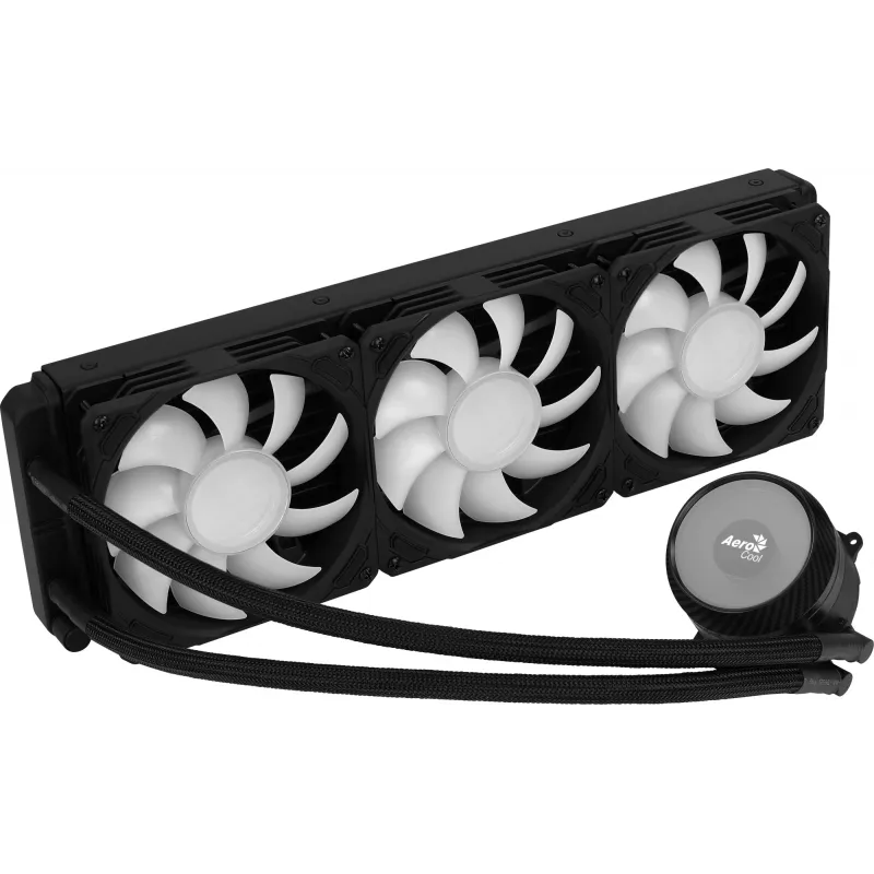 Aerocool MIRAGEL360 šķidruma CPU dzesēšanas sistēma 3x12cm ARGB ventilators TDP 550W melns