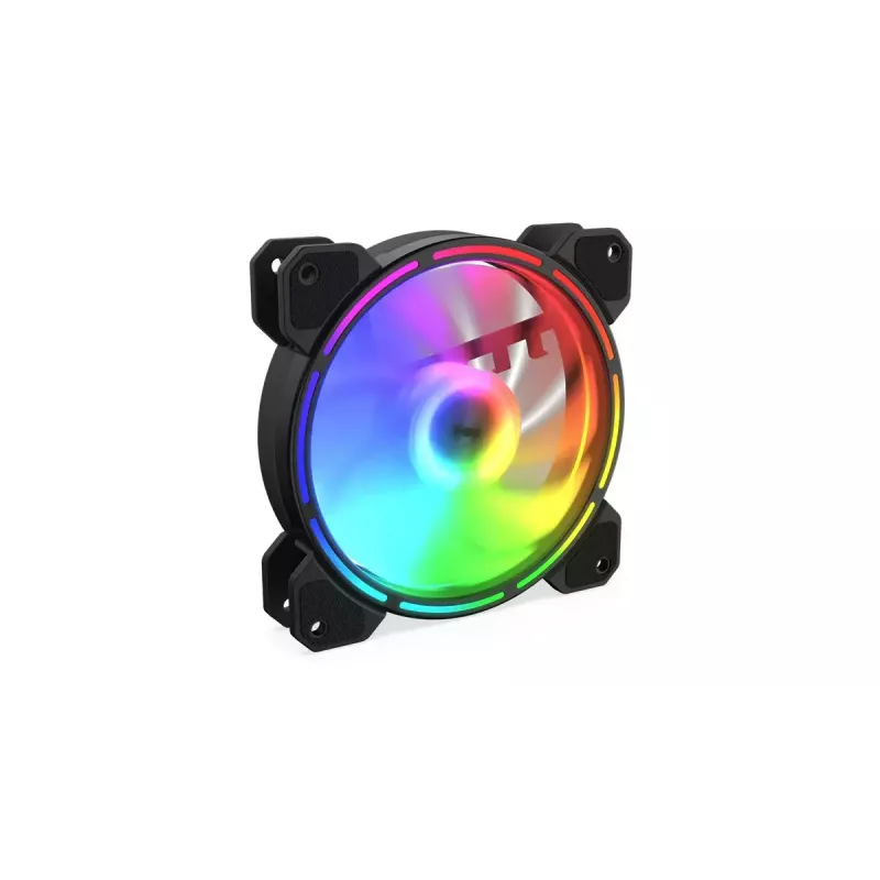 Korpusa ventilators KRUX KRX0067 120mm ARGB LUNAR 120, 1200 RPM, hidrauliskais gultnis, 12 V, 5 V LED, 3 kontaktu savienotājs, pretvibrācijas