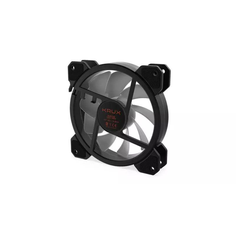 Korpusa ventilators KRUX KRX0067 120mm ARGB LUNAR 120, 1200 RPM, hidrauliskais gultnis, 12 V, 5 V LED, 3 kontaktu savienotājs, pretvibrācijas