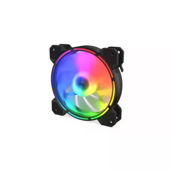 Korpusa ventilators KRUX KRX0067 120mm ARGB LUNAR 120, 1200 RPM, hidrauliskais gultnis, 12 V, 5 V LED, 3 kontaktu savienotājs, pretvibrācijas