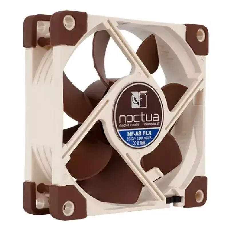 Noctua NF-A8 FLX korpusa ventilators 80 mm, 12 V, 2000 RPM, 50.4 m³/h, 0.84 W, 25 mm augstums