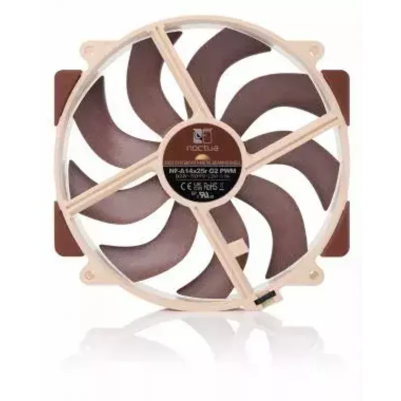Noctua NF-A14x25r G2 PWM 140 mm korpusa ventilators, 1250–1500 RPM, 155,6 m³/h, 19,7–24,8 dB, 12 V, 4 kontaktu