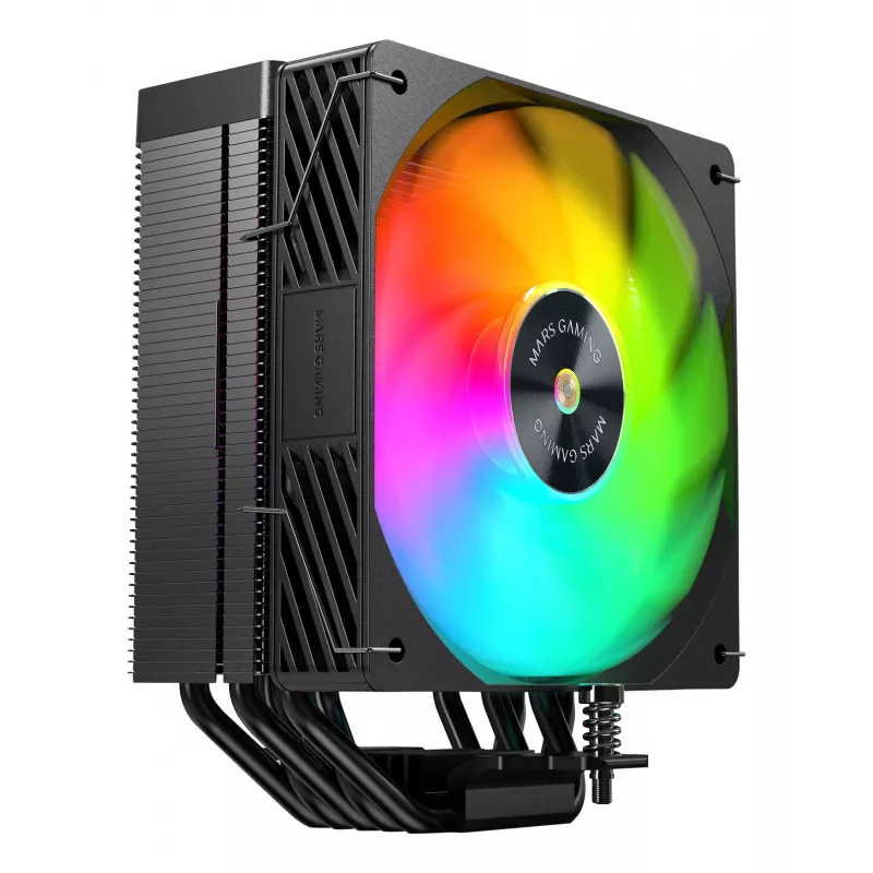 Mars Gaming MCPUX5ARGB datora dzesēšanas sistēma Procesora gaisa dzesētājs 12 cm Melns 1 gab.
