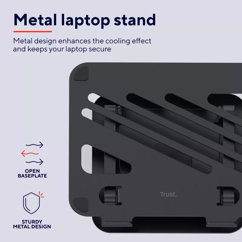 Trust Zeff klēpjdatora statīvs Melns 40.6 cm (16 inch)