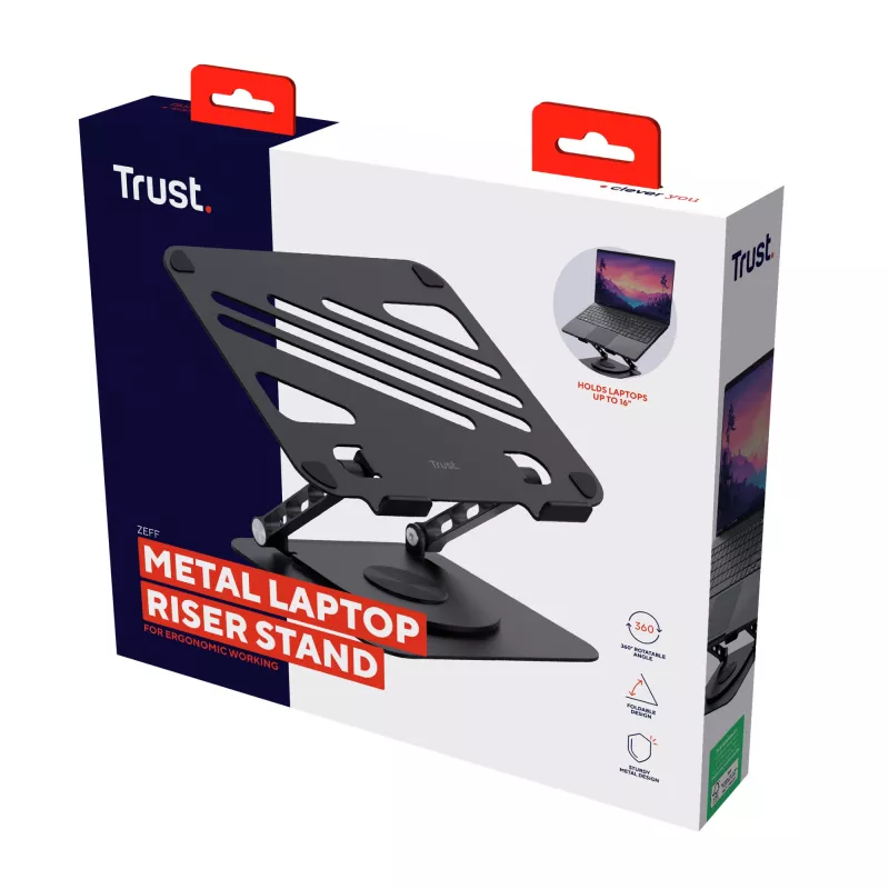 Trust Zeff klēpjdatora statīvs Melns 40.6 cm (16 inch)