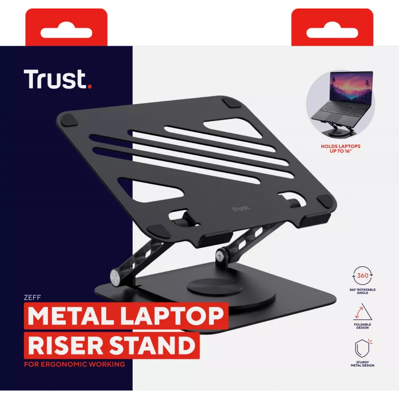 Trust Zeff klēpjdatora statīvs Melns 40.6 cm (16 inch)