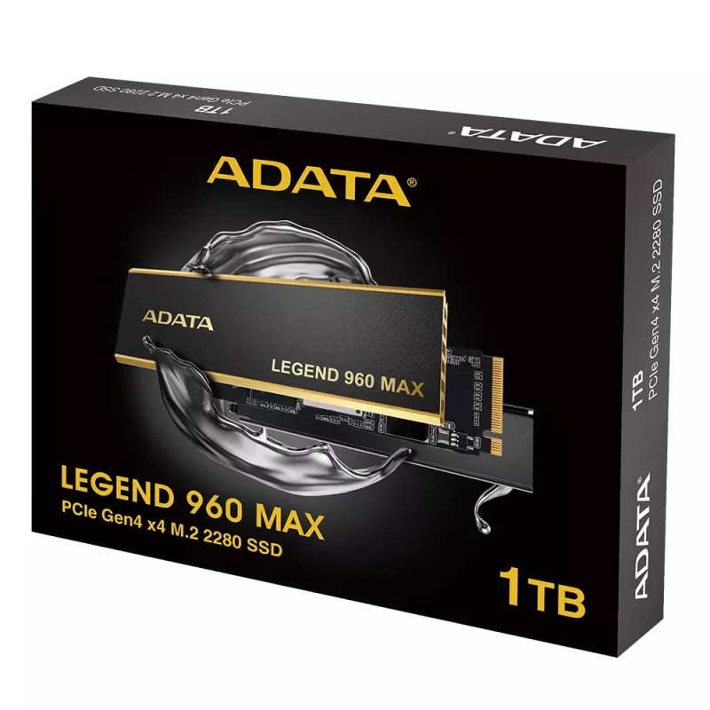 Iekšējais M.2 2280 NVMe SSD ADATA LEGEND 960 MAX 1 TB PCIe 4.0, lasīšanas ātrums 7400 MB/s, rakstīšanas ātrums 6000 MB/s, 3D NAND