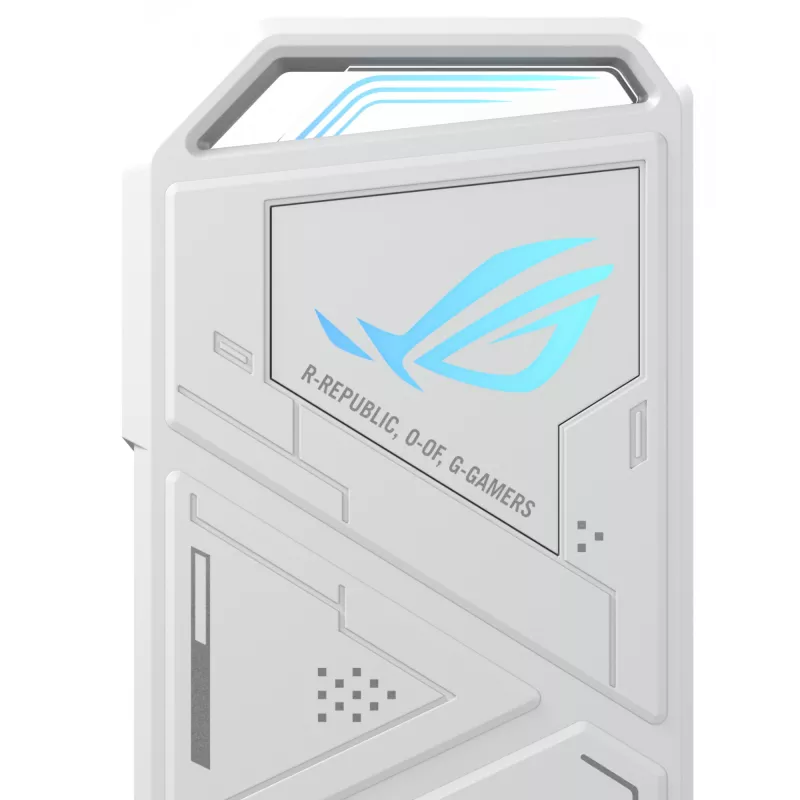 SSD korpuss ASUS ROG Strix Arion balta Edition — M.2 PCIe, USB Type-C 10 Gbit/s, viens nodalījums