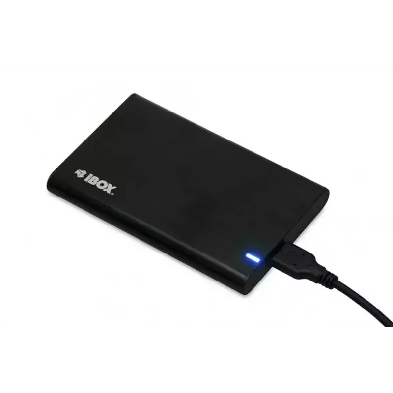 HDD/SSD korpuss IBOX HD-05 Melns — 2,5 collu SATA III, USB 3.2 Gen 1 (5 Gbit/s), Micro-USB B, UASP, līdz 10 TB