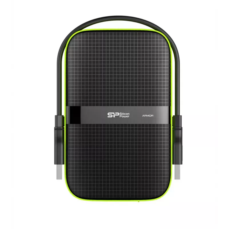 Ārējais HDD Silicon Power Armor A60 1 TB 2,5 collas USB 3.2 Gen 1, triecienizturīgs, AES-256, melns
