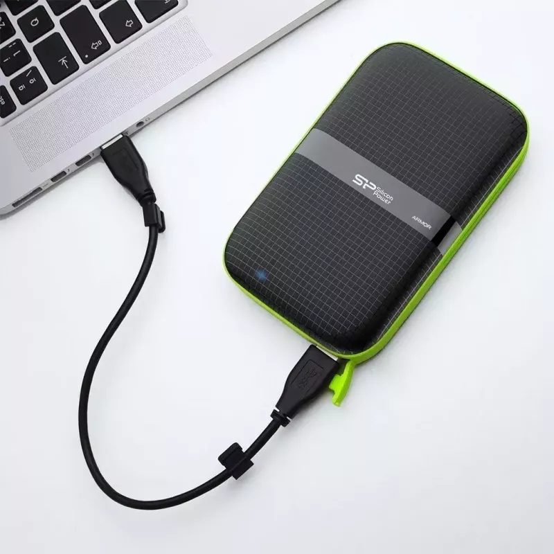 Ārējais HDD Silicon Power Armor A60 1 TB 2,5 collas USB 3.2 Gen 1, triecienizturīgs, AES-256, melns