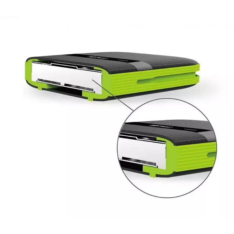 Ārējais HDD Silicon Power Armor A60 1 TB 2,5 collas USB 3.2 Gen 1, triecienizturīgs, AES-256, melns