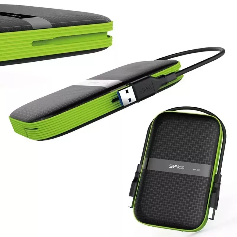 Ārējais HDD Silicon Power Armor A60 1 TB 2,5 collas USB 3.2 Gen 1, triecienizturīgs, AES-256, melns