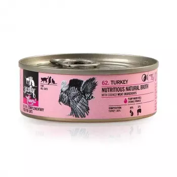 Mitrā kaķu barība 3coty Turkey Cheers 75 g — pieaugušiem kaķiem, papildinoša vienas porcijas paciņa, 80% mitruma, 6% olbaltumvielu