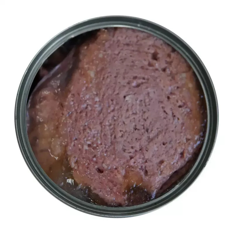 Slapjā kaķu barība BULT Bagāta ar liellopu gaļu 400 g — pilnvērtīga konservēta slapjā barība pieaugušiem kaķiem, 77% mitruma, 9% olbaltumvielu, bez lipekļa un sojas