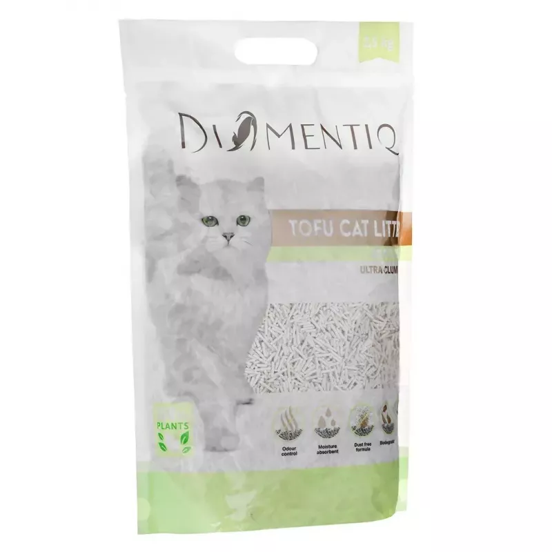 Biodgradējams tofu kaķu pakaišu, DIAMENTIQ Matcha Ultra, zirņu šķiedra, bez putekļiem, 2.5 kg