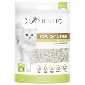 Biodgradējams tofu kaķu pakaišu, DIAMENTIQ Matcha Ultra, zirņu šķiedra, bez putekļiem, 2.5 kg
