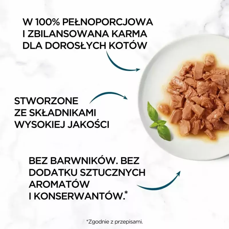 Mitrā kaķu barība Purina Nestlé GOURMET Perle Mini filejas gabaliņi mērcē, paciņas 60 x 85 g, pieaugušiem kaķiem, 80% mitruma