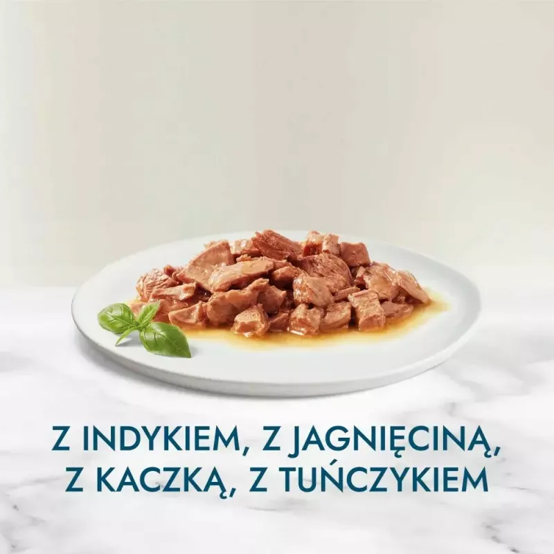 Mitrā kaķu barība Purina Nestlé GOURMET Perle Mini filejas gabaliņi mērcē, paciņas 60 x 85 g, pieaugušiem kaķiem, 80% mitruma