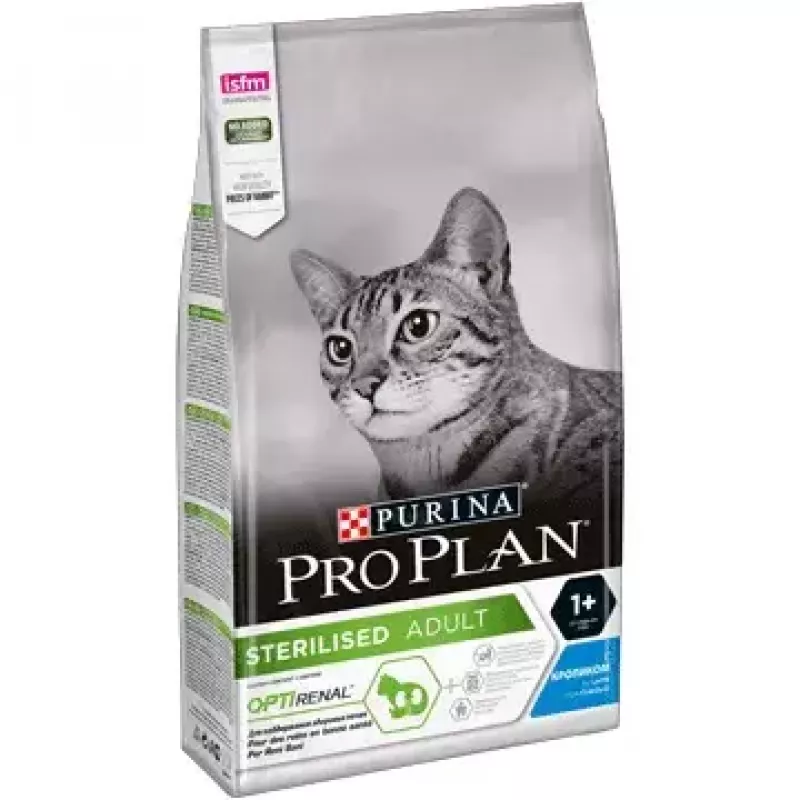 Sausā kaķu barība Purina Pro Plan Sterilised OPTIrenal Adult Trusis 1.5 kg — nieru atbalsts, 41% olbaltumvielu, 12% tauku