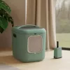 Kaķu tualete rotho Biala XL zaļa Easy Clean Design — liela plastmasas kaķu tualete, 499×576×614 mm, oglekļa filtrs, pakarināšanas caurums