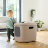 Kaku kaste Rotho Biala XL Cappuccino — plastmasas kaķu tualetes paplāte ar oglekļa filtru, pakarināšanas atveri, 499×614×576 mm, 2,5 kg