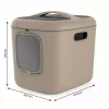Kaku kaste Rotho Biala XL Cappuccino — plastmasas kaķu tualetes paplāte ar oglekļa filtru, pakarināšanas atveri, 499×614×576 mm, 2,5 kg