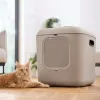 Kaku kaste Rotho Biala XL Cappuccino — plastmasas kaķu tualetes paplāte ar oglekļa filtru, pakarināšanas atveri, 499×614×576 mm, 2,5 kg