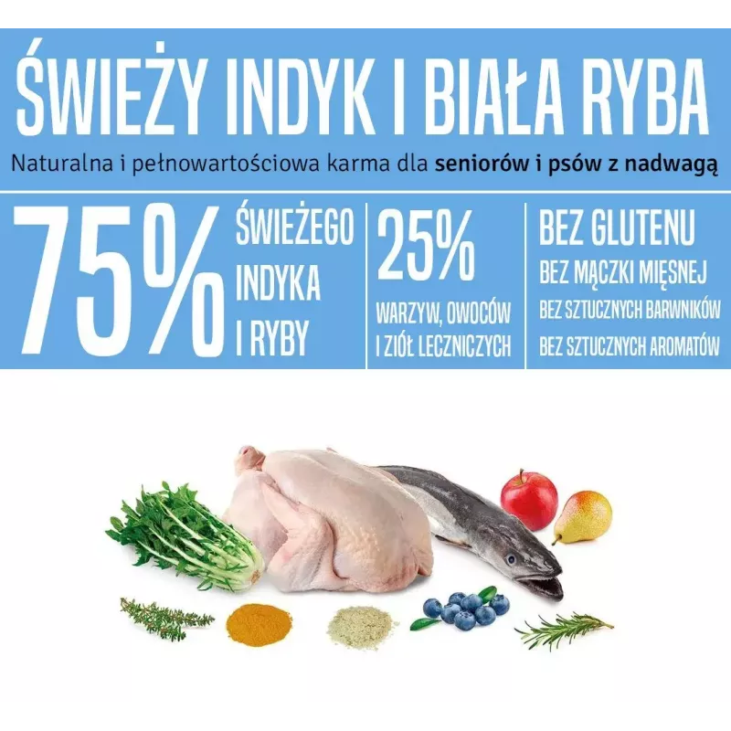 Sausā suņu barība ARQUIVET Fresh Senior & Light tītars un zivs, 10 kg, 26% olbaltumvielu, 10% tauku
