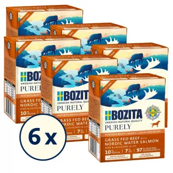Mitrā suņu barība BOZITA Purely Beef & Salmon Adult 370 g, bez graudiem, visu šķirņu suņiem