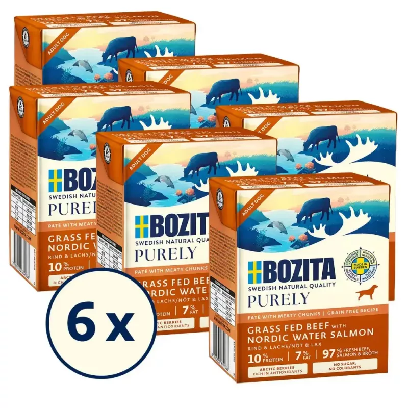 Mitrā suņu barība BOZITA Purely Beef & Salmon Adult 370 g, bez graudiem, visu šķirņu suņiem
