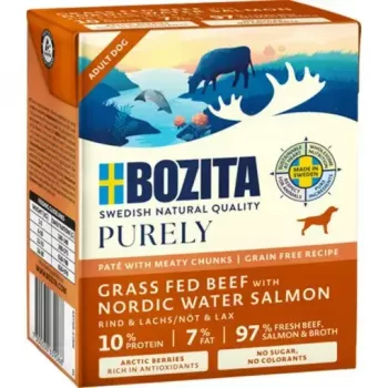 Mitrā suņu barība BOZITA Purely Beef & Salmon Adult 370 g, bez graudiem, visu šķirņu suņiem