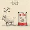 Mitrā suņu barība OLLO Pure Pork 850 g — pilnvērtīga pieaugušo suņu mitrā barība, monoproteinīns, 17% proteīna, 11,5% tauku, 63% mitruma