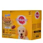 Slapjā suņu barība Pedigree Junior Selection Mix 12×100g — kucēnu slapjā barība, 12 paciņas (100 g), mitrums 80,5%, olbaltumvielas 8,5%, tauki 6%