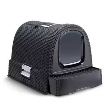 Kaku kaste Curver Pet Life Kuweta Antracyt — plastmasas kaķu kaku kaste, 385×510×395 mm, 2,41 kg, balta