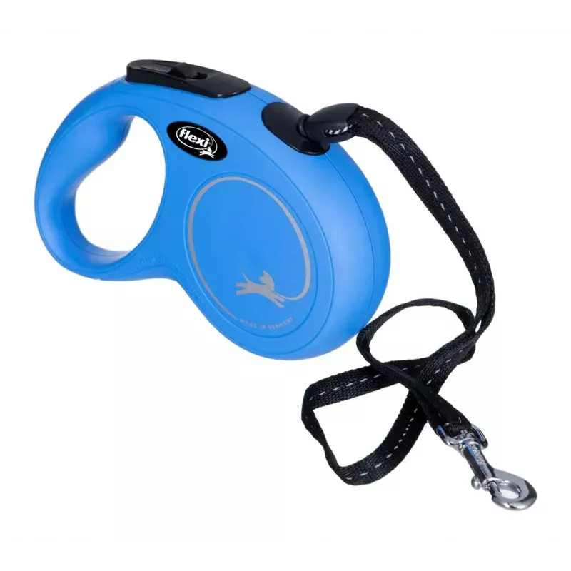 Ievelkamā suņu pavada Flexi New Classic S — aukla, 5 m, vienas pavadas, zila, maks. slodze 12 kg
