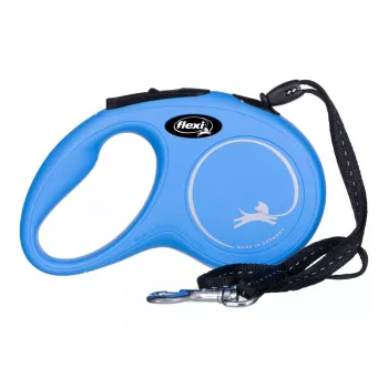 Ievelkamā suņu pavada Flexi New Classic S — aukla, 5 m, vienas pavadas, zila, maks. slodze 12 kg