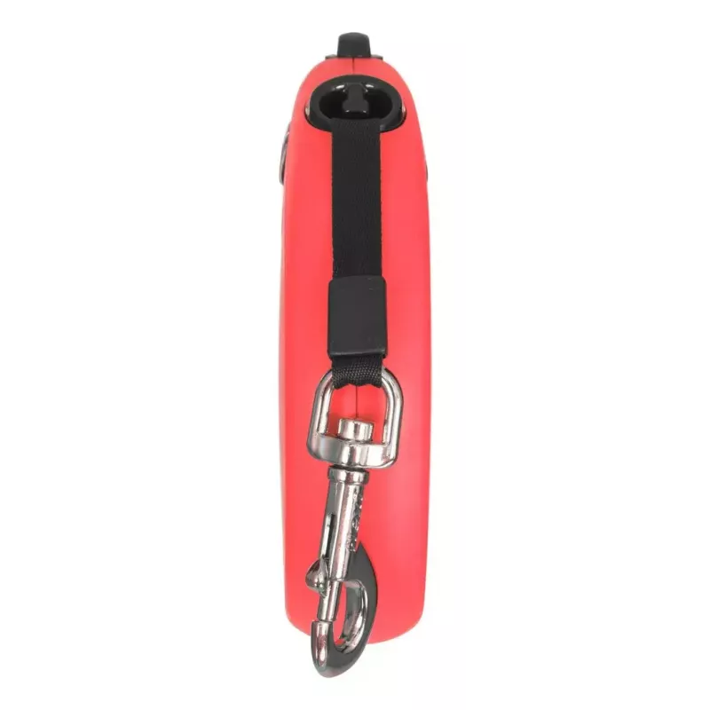 Ievelkama suņu pavada Flexi New Classic 5 m, melna neilona lente, lielu šķirņu suņiem līdz 50 kg