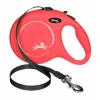 Ievelkama suņu pavada Flexi New Classic 5 m, melna neilona lente, lielu šķirņu suņiem līdz 50 kg