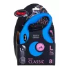 Ievelkamā pavada Flexi New Classic 8 m — Flexi 8 m auklas pavada, zila, L, maks. slodze 50 kg