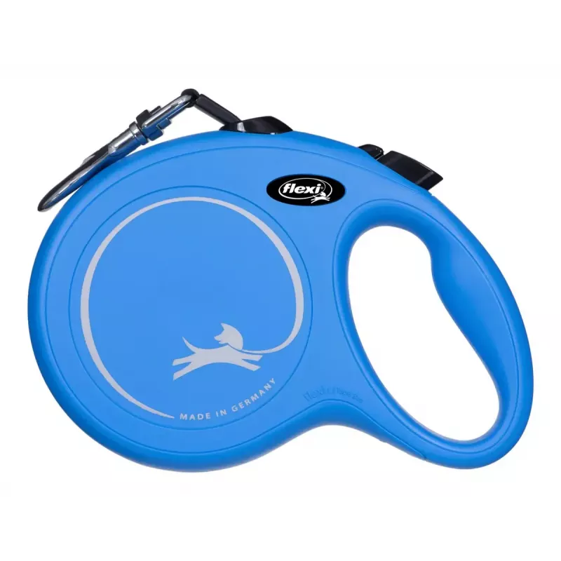 Ievelkamā pavada Flexi New Classic 8 m — Flexi 8 m auklas pavada, zila, L, maks. slodze 50 kg
