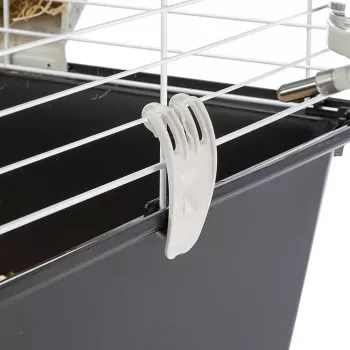 Būris FERPLAST Casita 80 jūrascūciņām 780×480×500 mm, metāls un plastmasa, pelēks/melns-balts