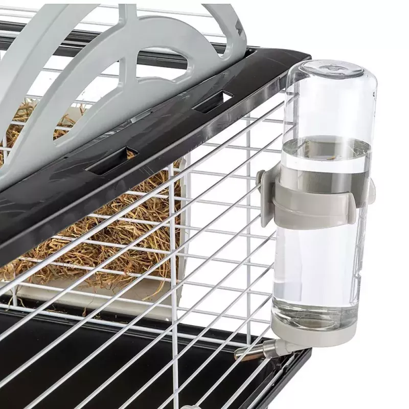 Būris FERPLAST Casita 80 jūrascūciņām 780×480×500 mm, metāls un plastmasa, pelēks/melns-balts
