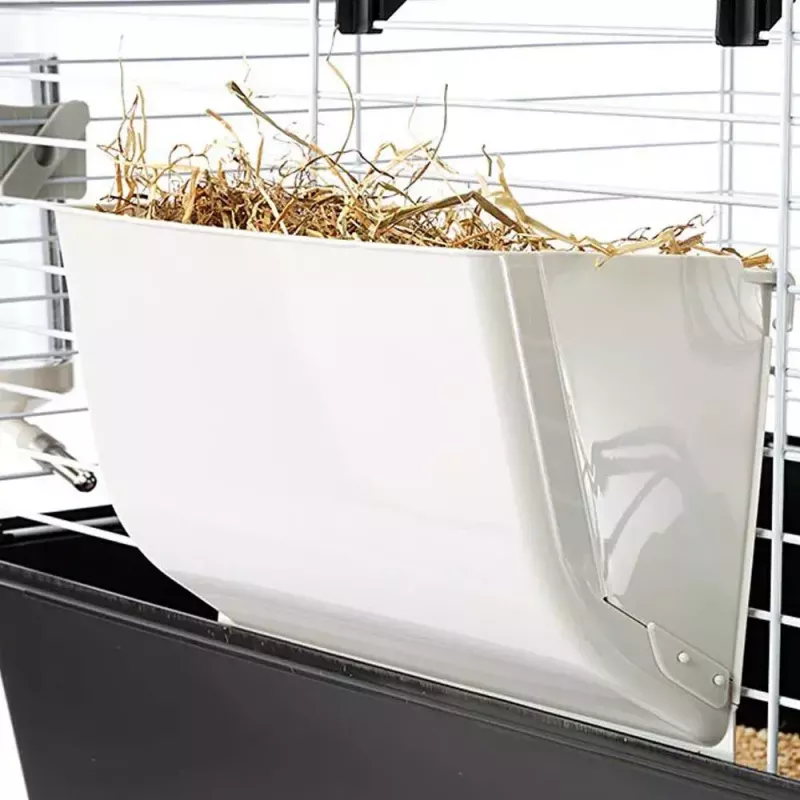 Būris FERPLAST Casita 80 jūrascūciņām 780×480×500 mm, metāls un plastmasa, pelēks/melns-balts