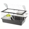 Būris FERPLAST Casita 80 jūrascūciņām 780×480×500 mm, metāls un plastmasa, pelēks/melns-balts
