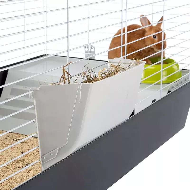 Būris FERPLAST Casita 120 trušiem un jūrascūciņām, metāls/plastmasa, 1190×580×600 mm, balta/taupe