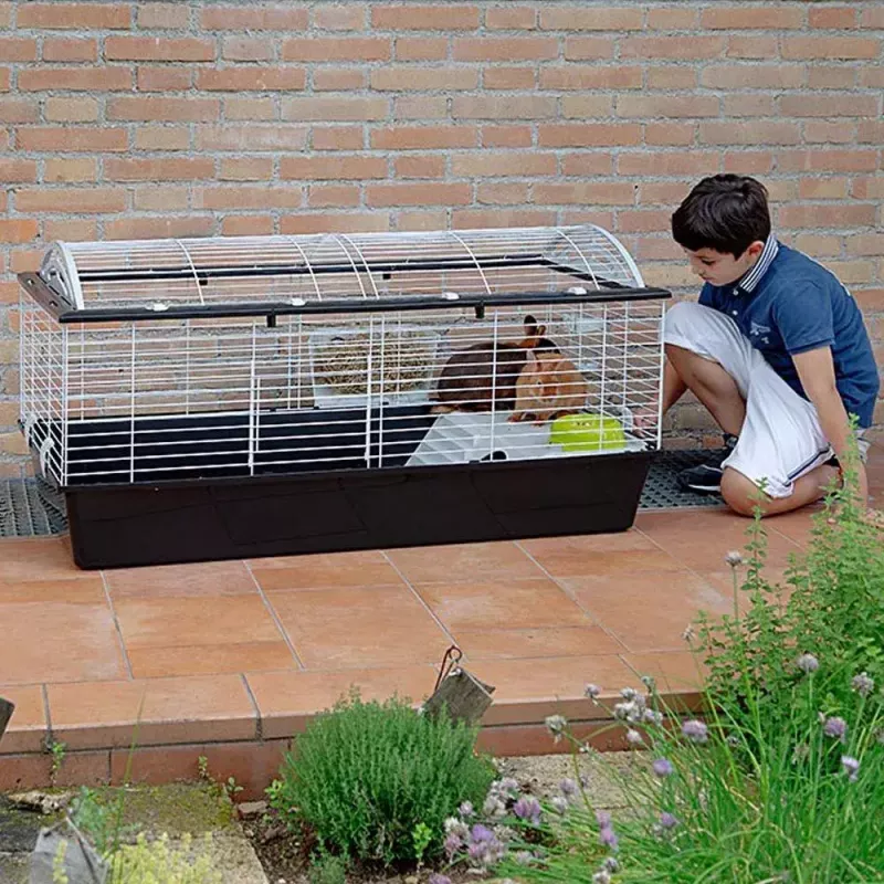 Būris FERPLAST Casita 120 trušiem un jūrascūciņām, metāls/plastmasa, 1190×580×600 mm, balta/taupe